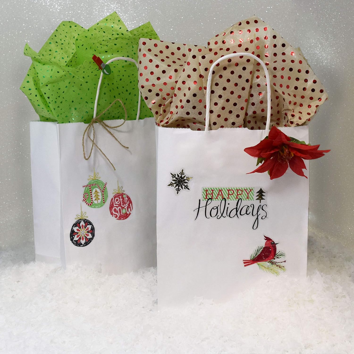 Prime Line Packaging White Paper Bags, Kraft Gift Bags with Handles for Small Business, Boutique, Retail, Shopping, Birthdays, Party Favors, Bulk, 8x4x10, 400 Pack