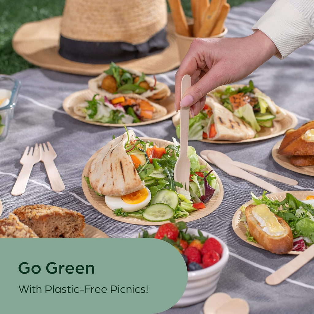Wooden Disposable Knives - 1800 Pieces Wood Compostable Knives - Eco-Friendly Biodegradable Utensils for Party - Free From Plastic Cutlery Set - Disposable Cutlery for Eating - Compostable Utensils