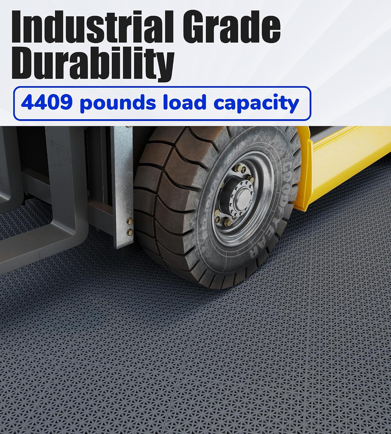 jxgzyy 24 PCS Basketball Court Tiles, 5/8 Inch Thick Interlocking Sport Outdoor Floor Tiles, Non Slip PP Drainage Mat for Tennis Court Drain Deck Pool Patio Shower Kitchen Garage Poach, Light Grey