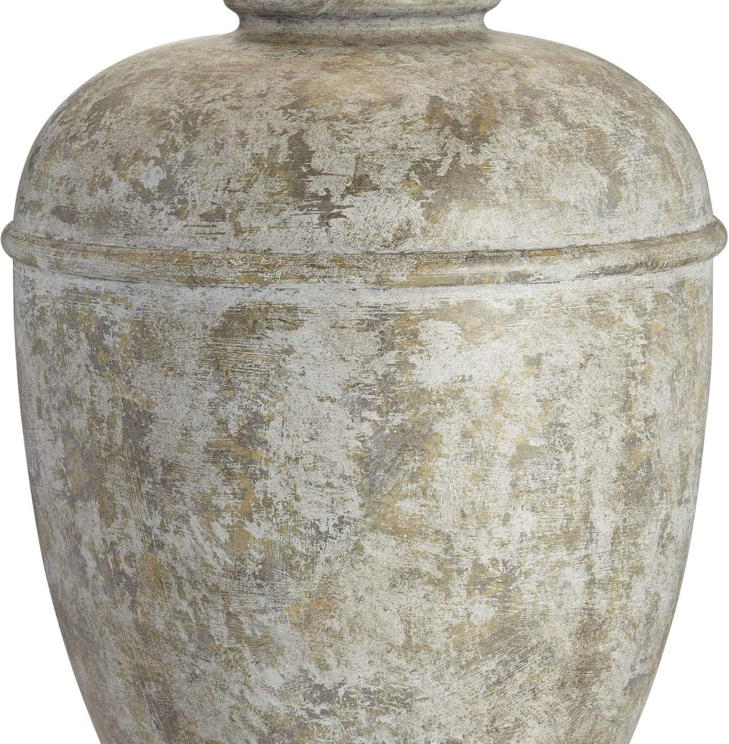 John Timberland Otero 27' Tall Jug Farmhouse Rustic Country Cottage Core Southwestern Table Lamps Set of 2 Mottled Stone Finish Living Room Bedroom Bedside Nightstand House Office Home Cream Shade