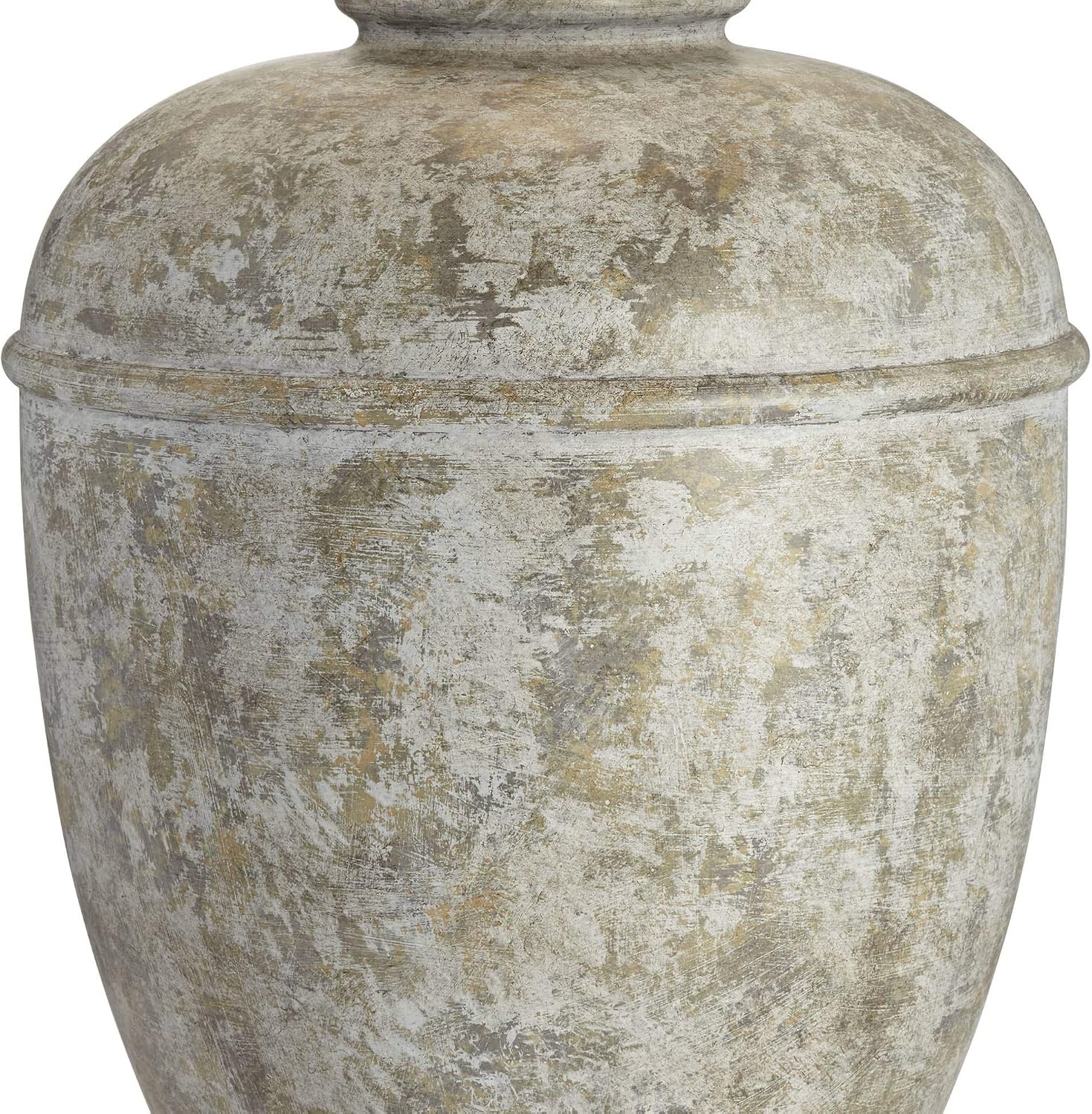John Timberland Otero 27' Tall Jug Farmhouse Rustic Country Cottage Core Southwestern Table Lamps Set of 2 Mottled Stone Finish Living Room Bedroom Bedside Nightstand House Office Home Cream Shade