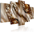 artgeist - Hand-Textured Canvas Wall Art Abstract 90x45 in - 5pcs Painting Canvas Prints - Acrylic Gel Texture Picture Artwork Living Room - Contemporary Modern Photo Wall Home Wave Beige a-A-0171-b-n