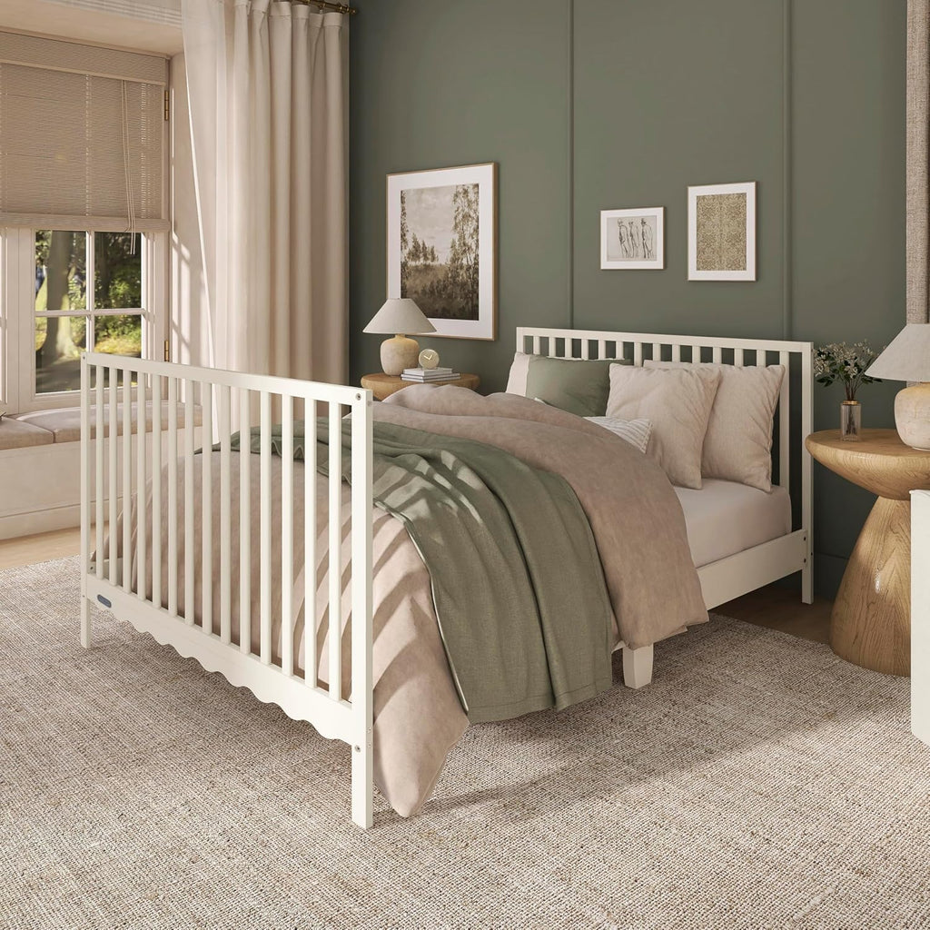 Dream On Me Synergy Wave 5-in-1 Convertible Crib, GREENGUARD Gold, Cannoli Cream