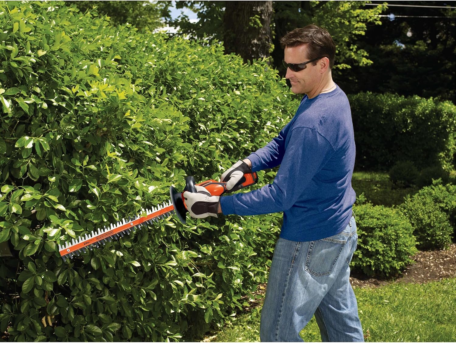 BLACK+DECKER 40V MAX Hedge Trimmer, Cordless, 24-Inch Blade, Battery and Charger Included (LHT2436) | Battery and Charger Included