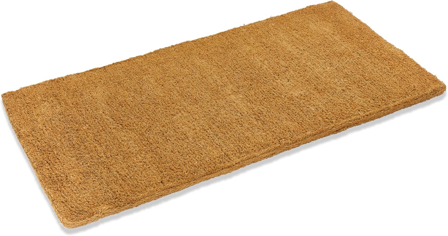 Kempf 2-Inch Thick Coco Coir Door Mat, 36' x 72' – Natural Fiber, Woven-Backed, Heavy-Duty for Indoor/Outdoor Front Door Entryway & Porch