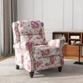 Pushback Recliner Chair, Fabric Armchair Push Back Accent Chair, Rivet Trim Club Chair Home Theater Overstuffed Single Sofa Reading Seat for Living Room, Pattern