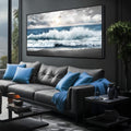 Beach Themed Wall Decor For Living Room Blue Wall Art For Office Ocean Pictures For Wall Modern Framed Wall Canvas 29 x 58 Inch