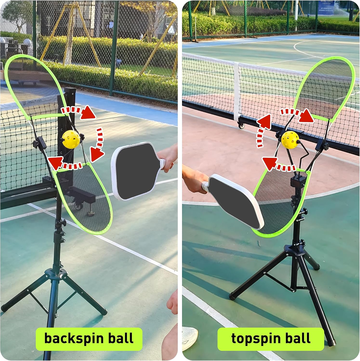 Pickleball Topspin Trainer,Solo Pickleball Practice Equipment,Portable Pickle Ball Training aids-Master Topspin&Backspin Techniques,Multi-Setting Trainer for Courts,Homes&Beyond
