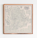 Historic Pictoric 1938 Pasadena, Altadena, South Pasadena & San Marino, California Road Map Print - 44in x 44in