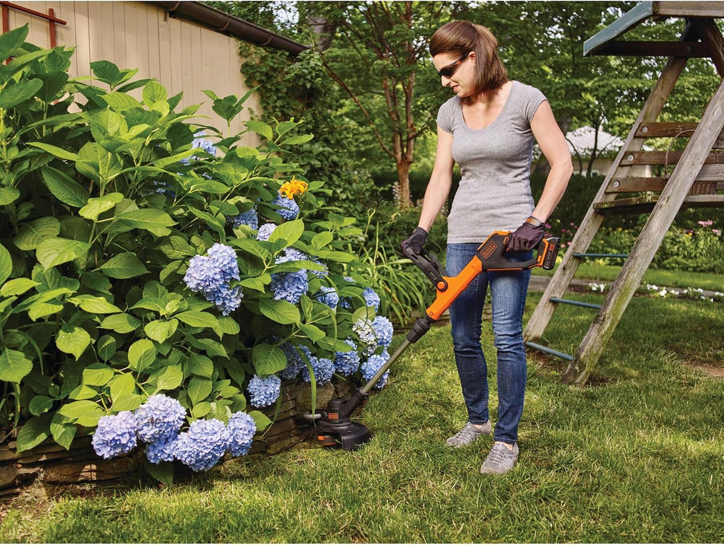 BLACK+DECKER 20V MAX Cordless String Trimmer and Edger, 12 Inch Weed Eater, 2-Speed Control Weed Wacker, 2 Batteries, Charger and Spool Included (LSTE525)
