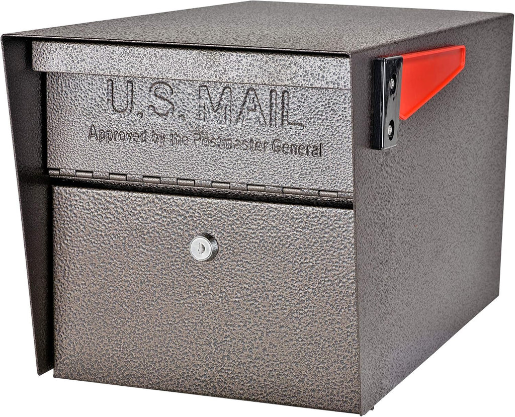 Mail Boss 7508 Bronze Locking Mailbox and 7123 In-Ground Mounting Post