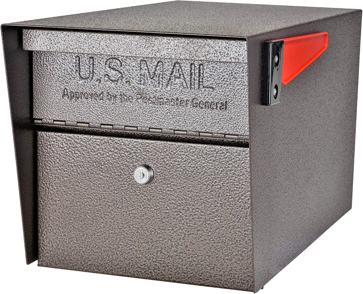 Mail Boss 7508 Bronze Locking Mailbox and 7123 In-Ground Mounting Post