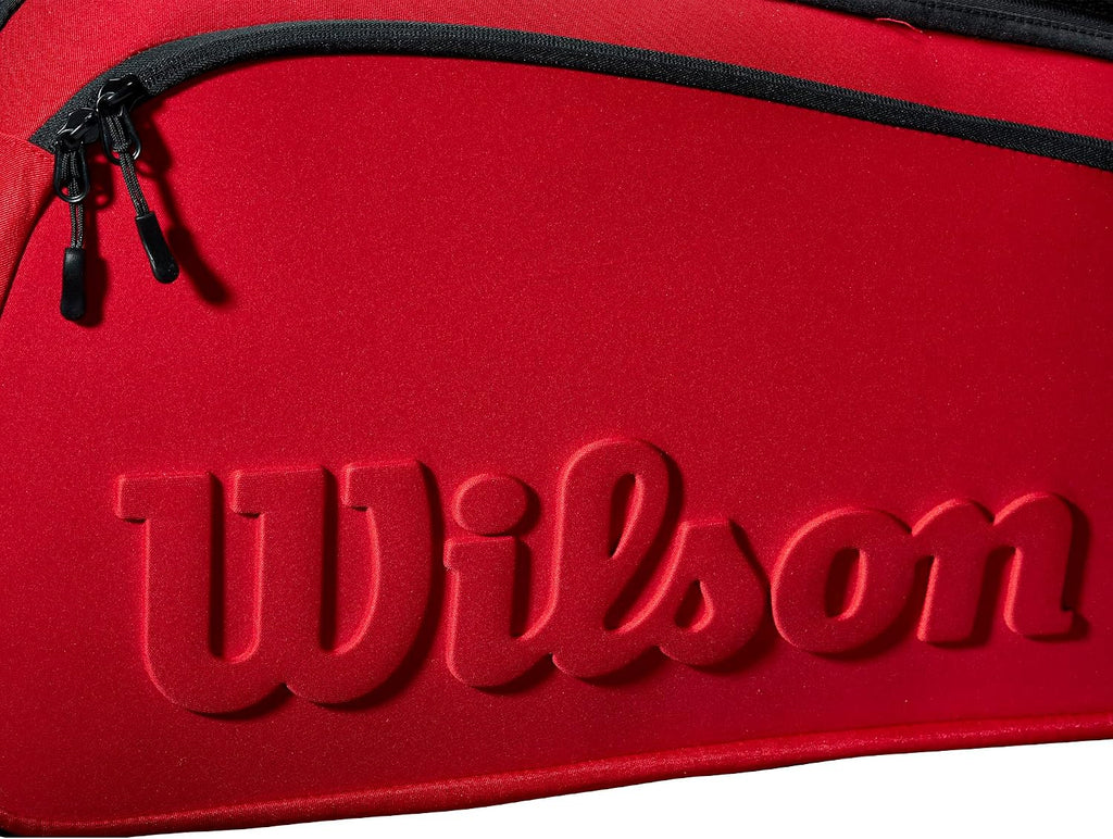 Wilson Clash V2 Super Tour Tennis Racket Bag - Red/Black, Holds up to 6 Rackets