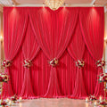 10 Panels Red Backdrop Curtains - Wrinkle Free Fabric Backdrop Curtain for Photoshoot, 10FT Wedding Party Photo Backdrop Drapes for Birthday Baby Shower Photography Stage Background Decorations