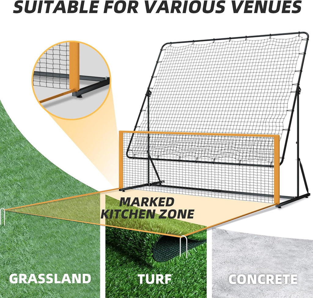 MR Pickleball Rebounder 6'x6', Adjustable Angle & Height Pickleball Rebounder, Tennis Rebound Net, Pickleball Solo Training Equipment for Dinks Volleys Accuracy Coordination Kitchen Control