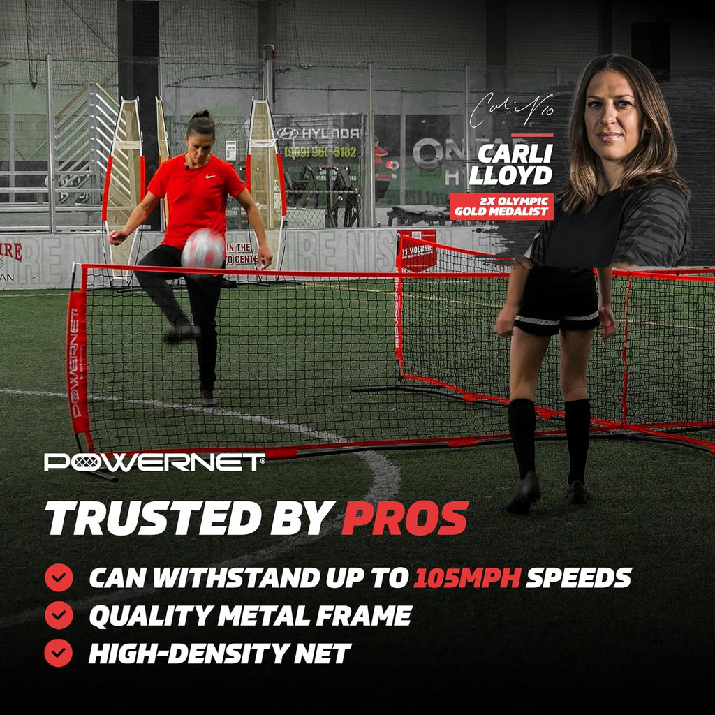 PowerNet 4 Way Soccer Net, Portable Indoor & Outdoor Soccer Training, Game and Training Equipment for Adults and Kids, Ideal for Backyard, Park or Beach, 2 Sizes
