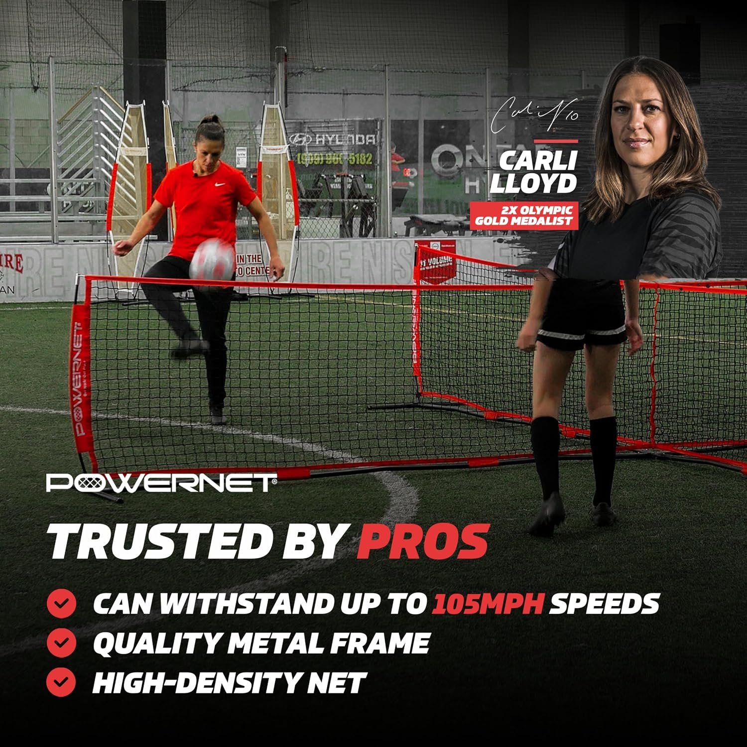 PowerNet 4 Way Soccer Net, Portable Indoor & Outdoor Soccer Training, Game and Training Equipment for Adults and Kids, Ideal for Backyard, Park or Beach, 2 Sizes