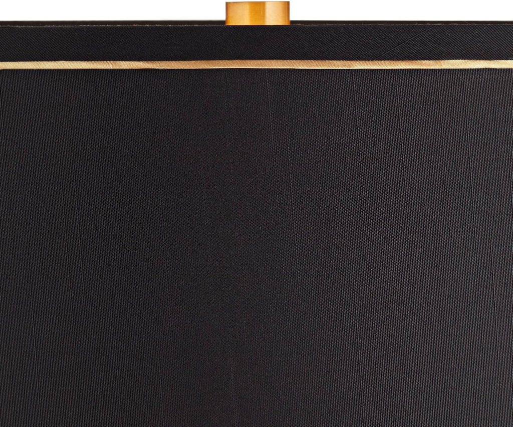 Possini Euro Design Twist Modern Table Lamp 31' Tall Sculptural Brass Gold Metal Marble Black Drum Shade with Gold Liner Decor Bedroom Living Room Nightstand Bedside Night Stand Office Kids Room