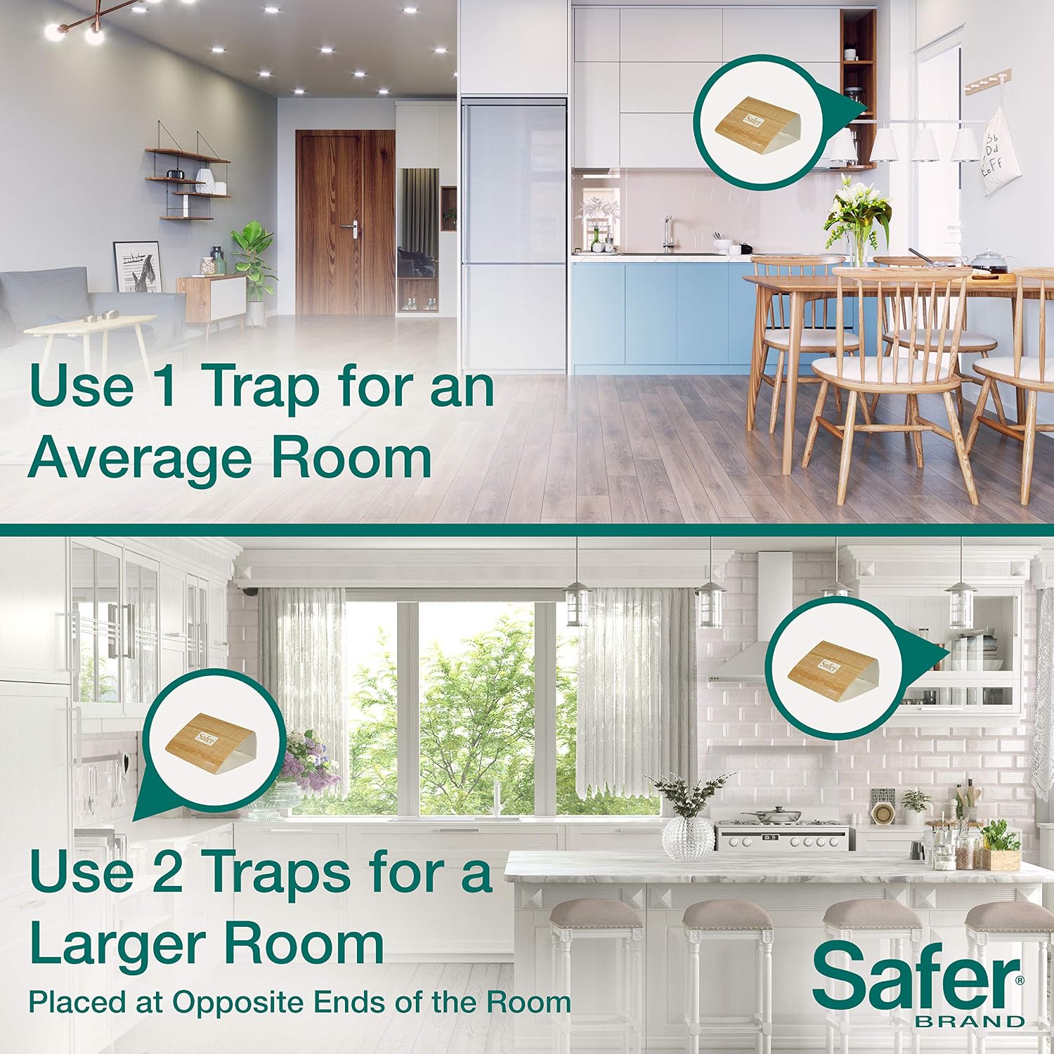 Safer Brand 05140 Pantry Moth Pest Trap and Killer for Grain, Flour, Meal and Seed Moths - 24 Traps