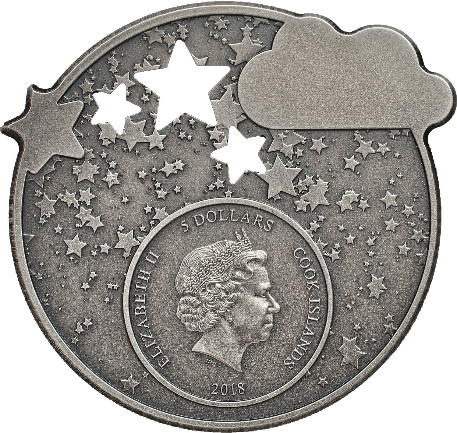 2018 CK LULLABY-DREAMING BOY 1 oz high relief silver coin antiqued Custom Engraving Available $5 Perfect Uncirculated
