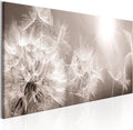 artgeist - Hand-Textured Canvas Wall Art Dandelion 59x20 in - Painting Canvas Prints - Acrylic Gel Texture - Picture Artwork Image - Contemporary Wall Home Beige Grey Sepia Flowers Nature b-C-0161-b-a