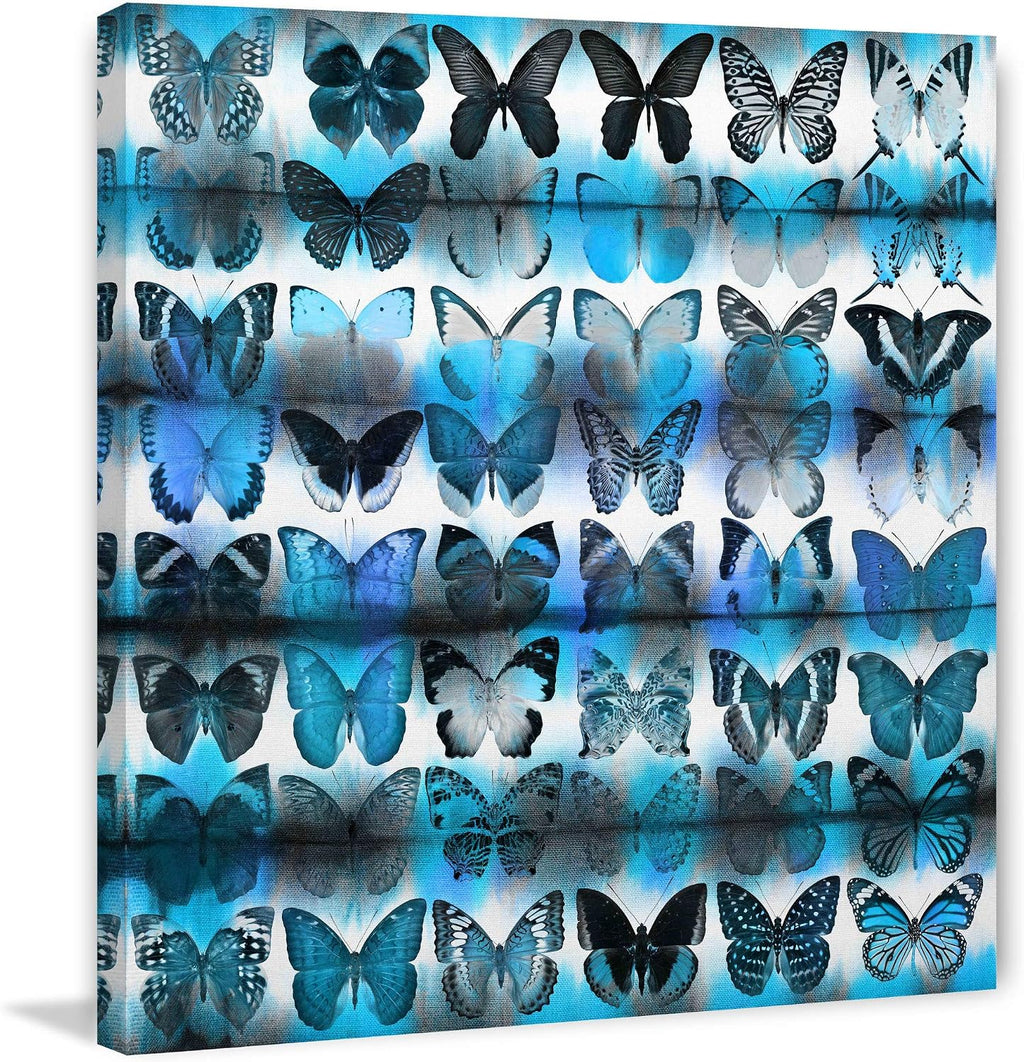Parvez Taj Moth Blue Painting Print on Wrapped Canvas -