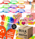 UpBrands Case Pack of 1800 Valentine's Day Cards with Unicolor Fidget Zipper Bracelets Per Box – Bulk Gifts for Schools, Charities, and Businesses