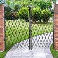 Double Folding Security Gate, 61' H x 122' W, Heavy Duty Steel Expandable Barrier with 360° Swivel Casters & Key Lock, Retractable Scissor Gate for Warehouse, Garage, Driveway, Pool Safety