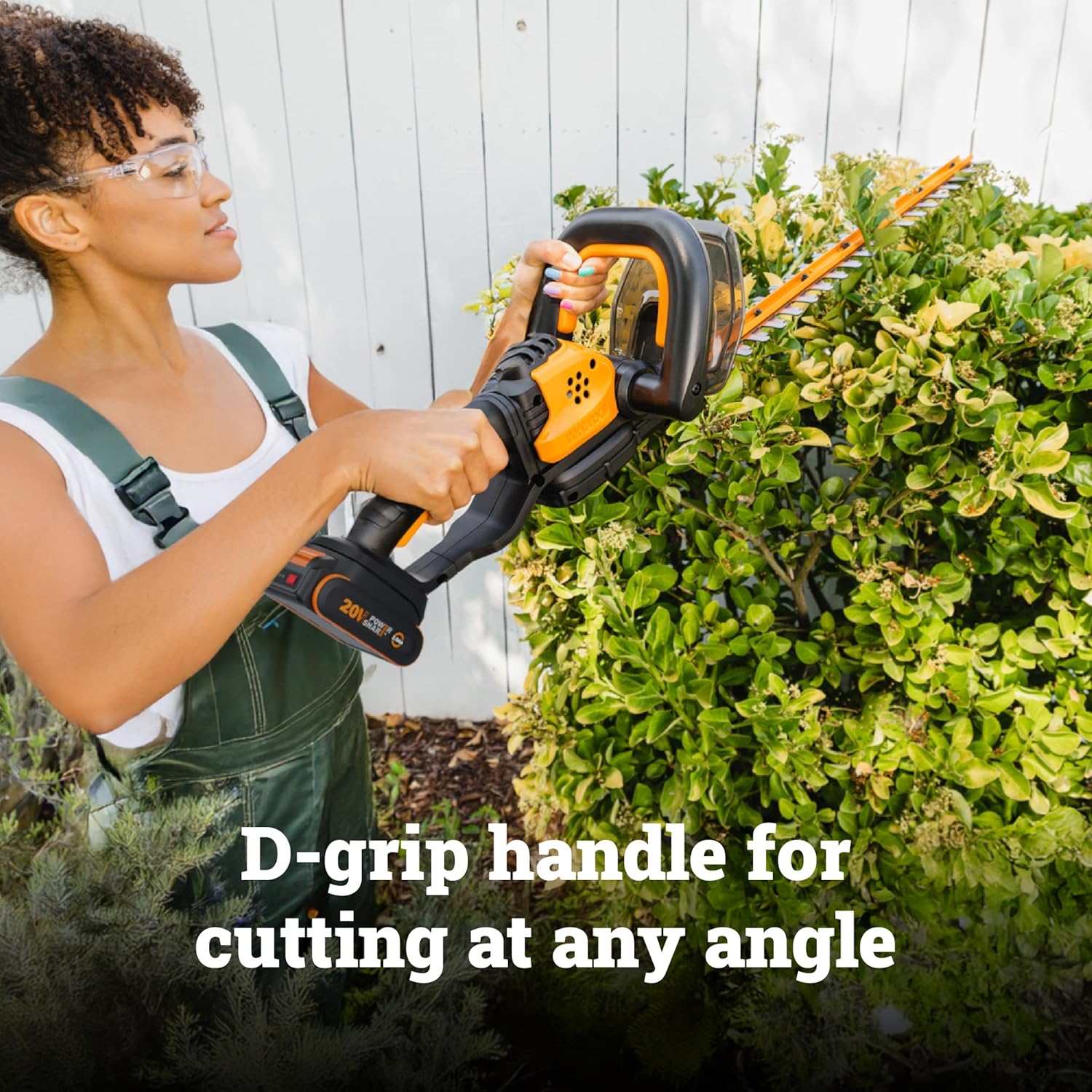 WORX 22' Cordless Hedge Trimmer, Electric Hedge Trimmer with Dual-Action Blades, Lightweight Bush Trimmer with 5.5 LBS, Battery & Charger Included, WG261