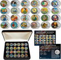 Colorized Complete 24-Coin U.S. American Women Quarters Collection – Includes All 20 Official Women Quarters (2022-2025) + 4 Exclusive Bonus Women Coins – Deluxe Display Box & Certificate
