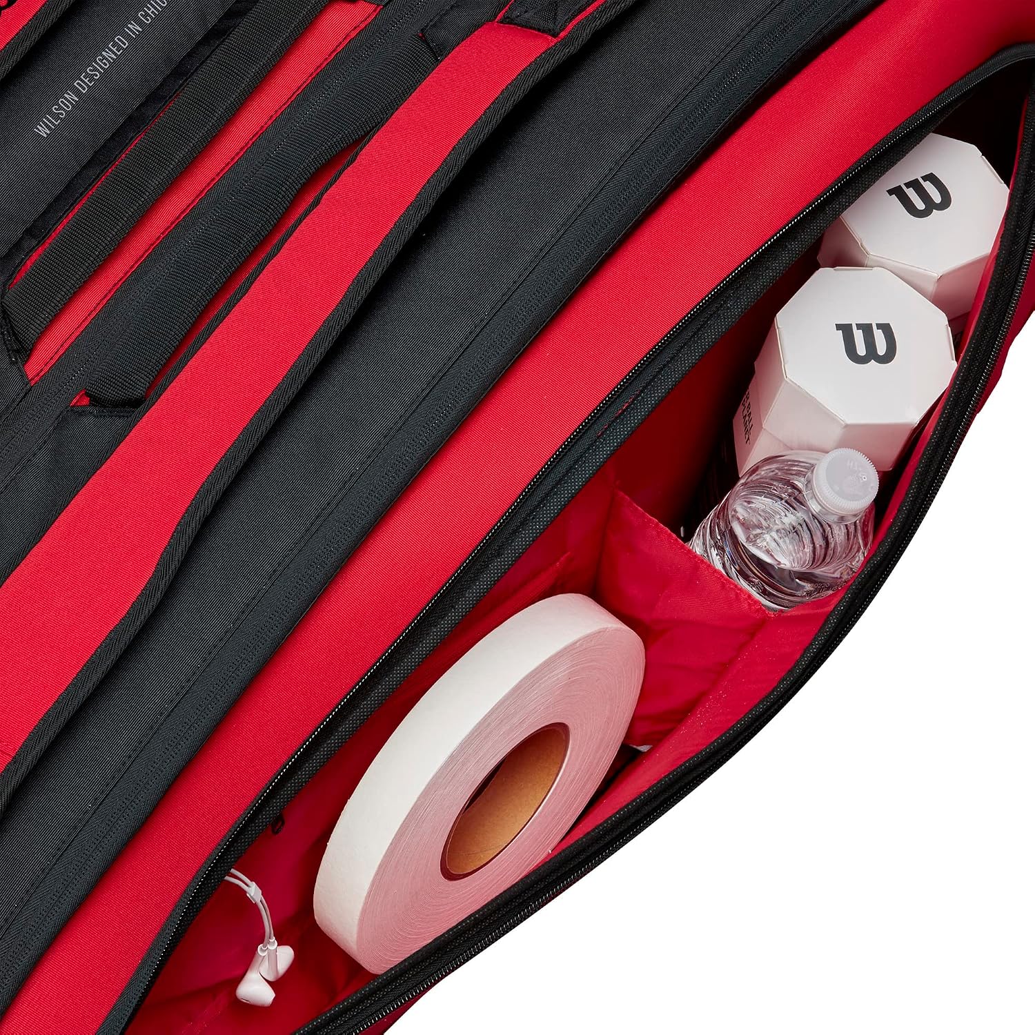 Wilson Clash V2 Super Tour Tennis Racket Bag - Red/Black, Holds up to 15 Rackets