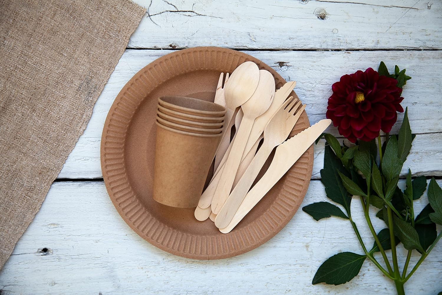 4,000 Count | KingSeal Disposable Birch Wood Cutlery Spoons, Biodegradable and Earth Friendly, 6 Inch Length, Commercial Bulk Pack - 40 Packs x 100 Spoons