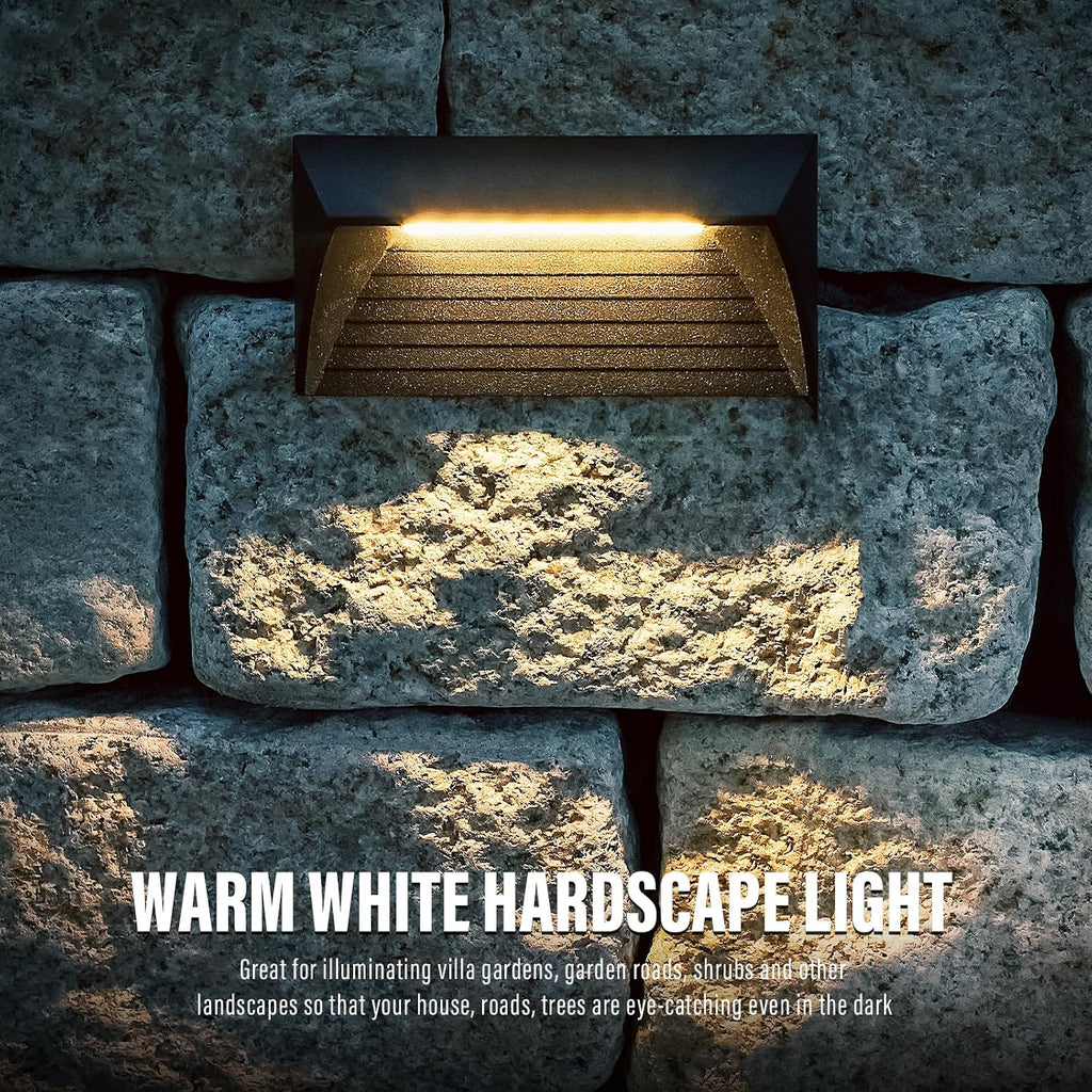 VENUS MANUFACTURING 2W Low Voltage Deck Lights LED Outdoor Stair Lights 3000K 12V Wired Step Lighting, Die-cast Aluminum for Fence, Yard, Patio, and Pathway (12Pack)