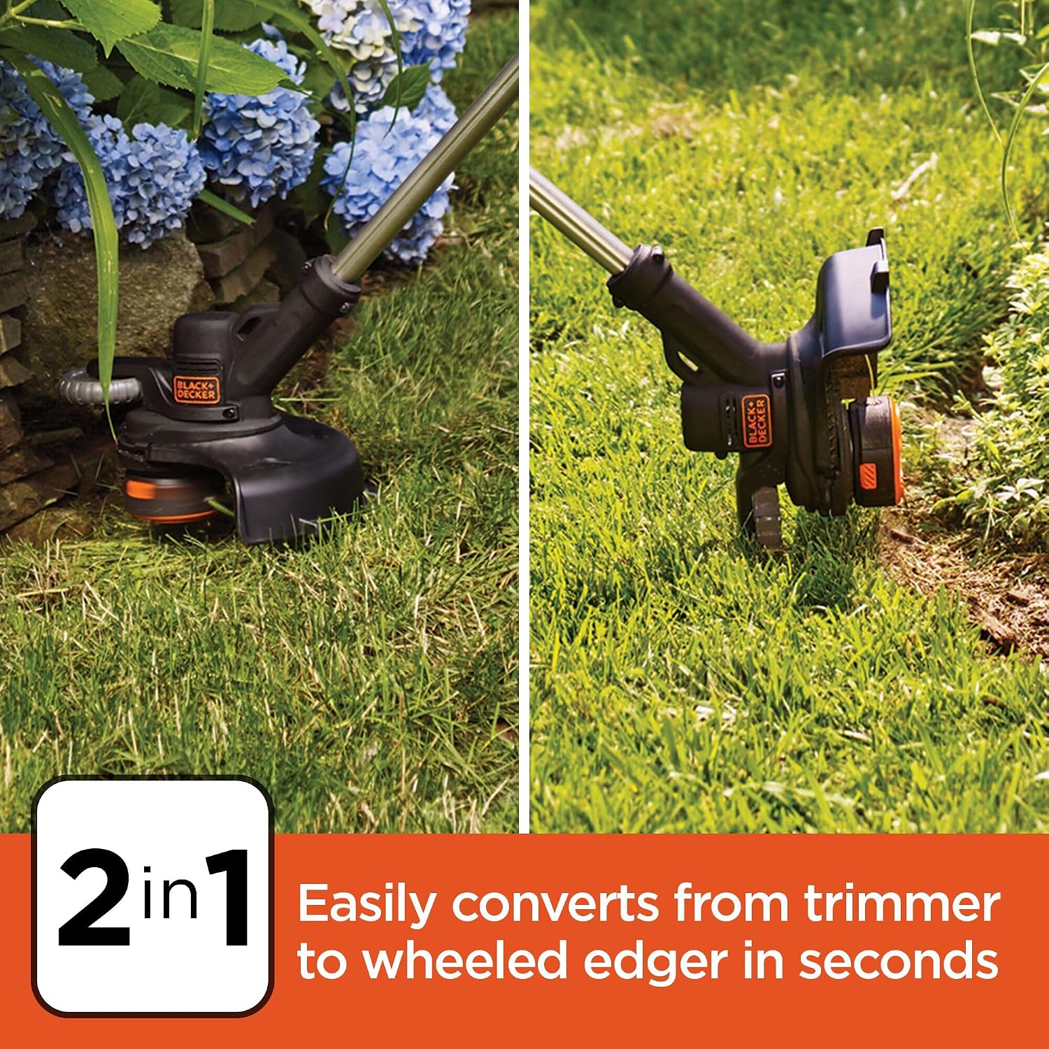 BLACK+DECKER 20V MAX Cordless String Trimmer and Edger, 12 Inch Weed Eater, 2-Speed Control Weed Wacker, 2 Batteries, Charger and Spool Included (LSTE525)