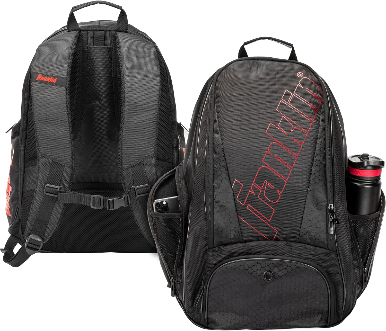 Franklin Sports Pickleball Bags - Deluxe Competition Pro Backpack for Gear + Equipment - Pickleball Bag for Men + Women - Holds Paddles, Balls + Accessories - Elite Nylon Fabric