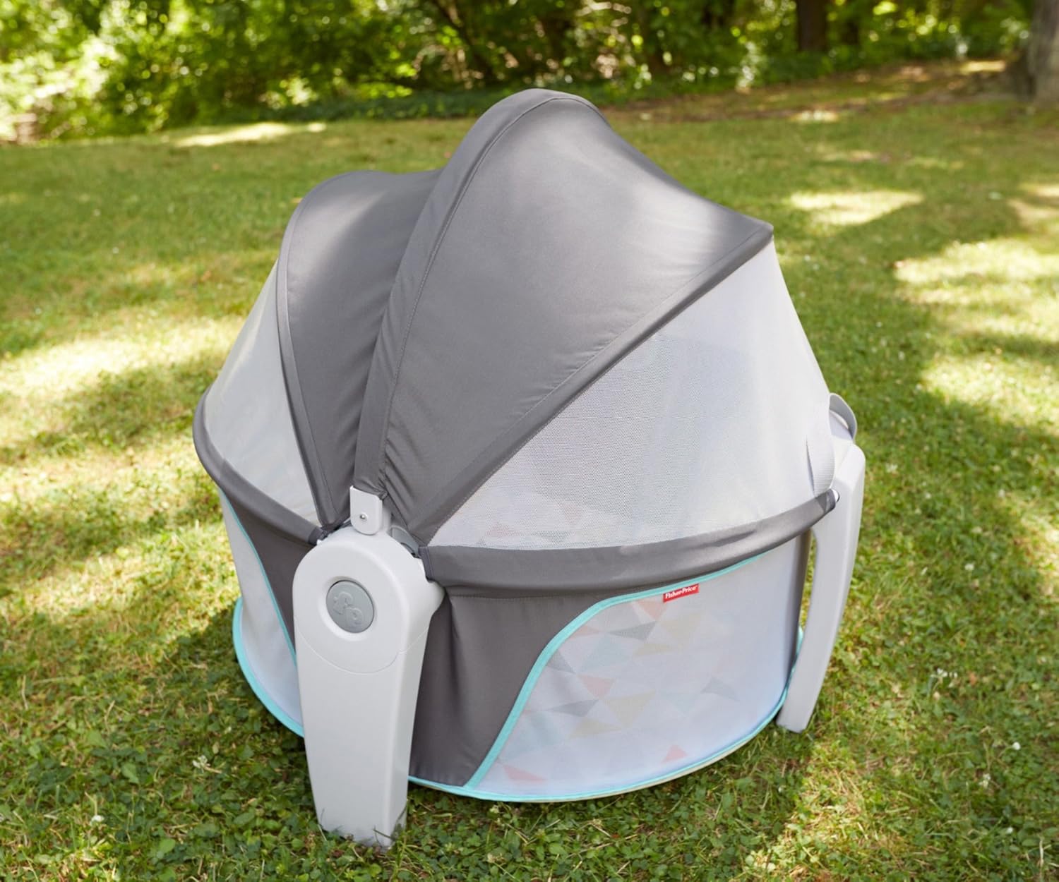Fisher-Price Portable Bassinet On-The-Go Baby Dome, Travel Play Space with Developmental Newborn Toys & Canopy, Windmill