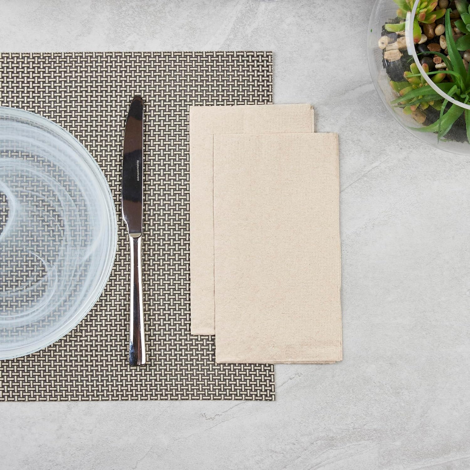 Restaurantware-Saving Nature 17 x 15 Inch Disposable Napkins For Party, 3000 Durable Restaurant Napkins - 2 Ply, With Snowflake Designs, Kraft Paper Napkin, Sustainable, For Cafes Or Homes