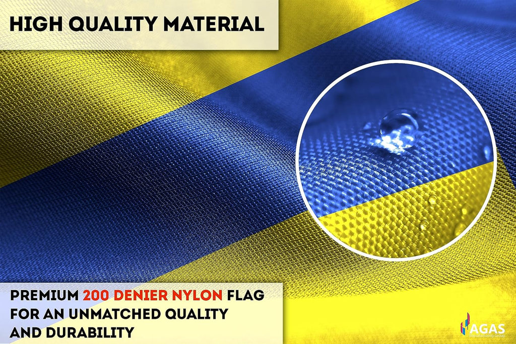 AGAS Large Equality Pride Flag 6x10 Ft - Printed 200D Nylon - Brass Grommets Stitched Edges - Equal Sign Blue Yellow Pride Banner for Indoor/Outdoor