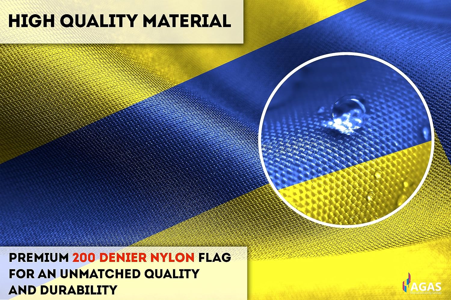 AGAS Large Equality Pride Flag 6x10 Ft - Printed 200D Nylon - Brass Grommets Stitched Edges - Equal Sign Blue Yellow Pride Banner for Indoor/Outdoor