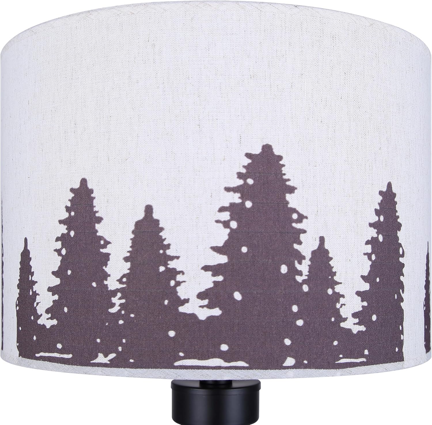 Canarm Holt Table Lamp, 27-Inch Country Rustic Black Finish with Printed Fabric Shade, Adjustable Height from 22-27' with 3-Way Socket Switch for Living Room