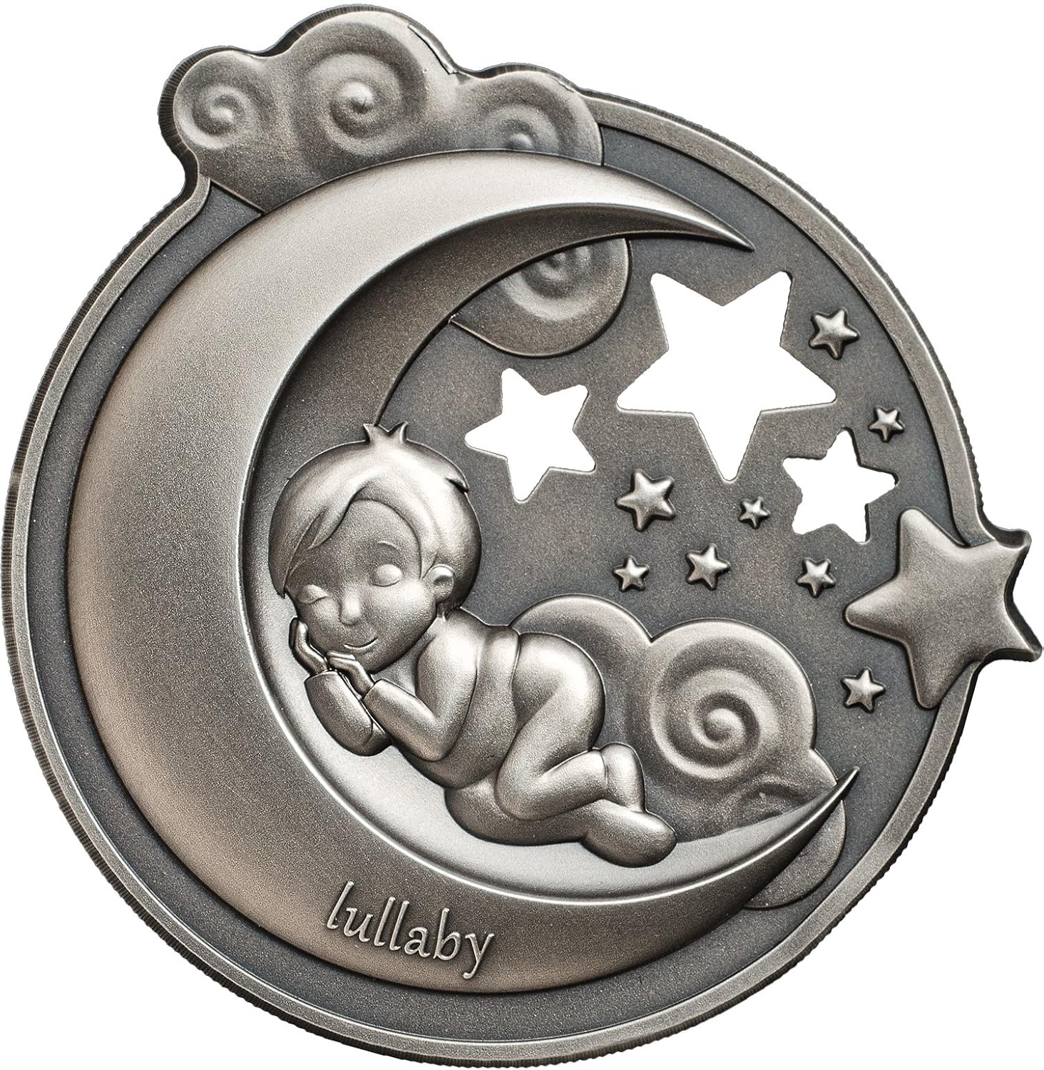 2018 CK LULLABY-DREAMING BOY 1 oz high relief silver coin antiqued Custom Engraving Available $5 Perfect Uncirculated