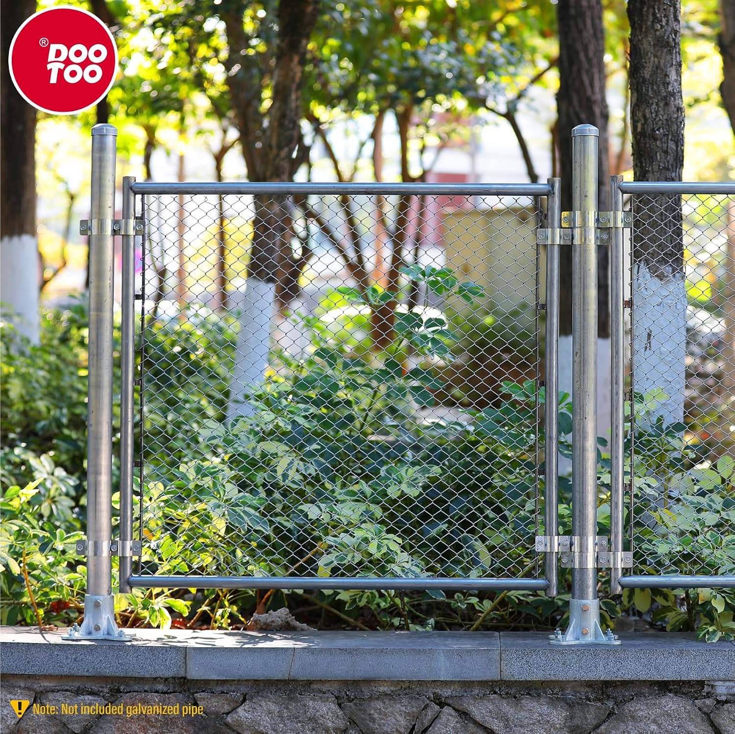 Chain Link Fence Post Flange - 2 1/2' Heavy Duty Round Post Base Bracket (8-Pack) Fits 2-3/8' Outer Diameter Fence/Mailbox/Flag Posts - Floor Mount Flange Kit