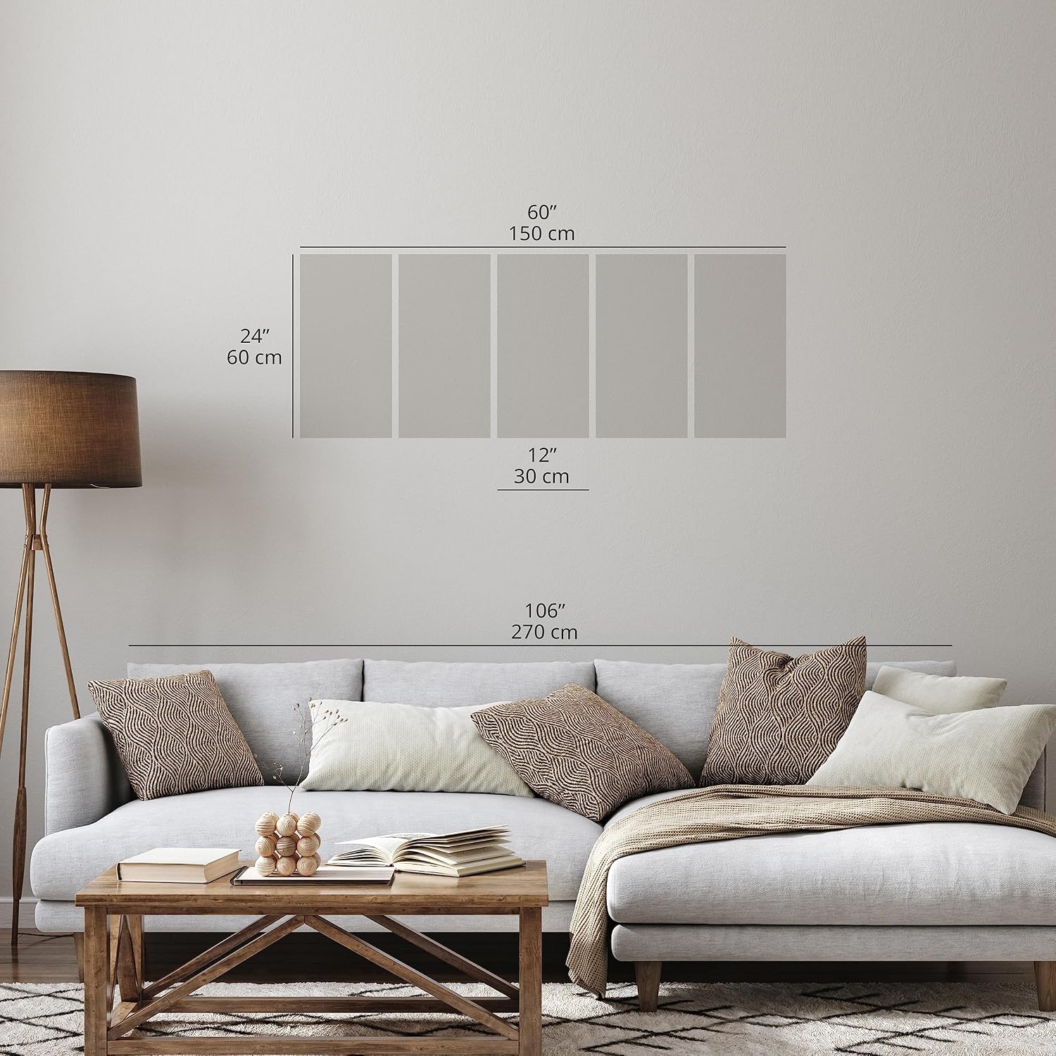 artgeist Acoustic Canvas Wall Art World Map 59x24 in - 5pcs Picture with Acoustic Foam Sound Print Artwork Room Acoustics Soundproofing k-A-0415-b-m