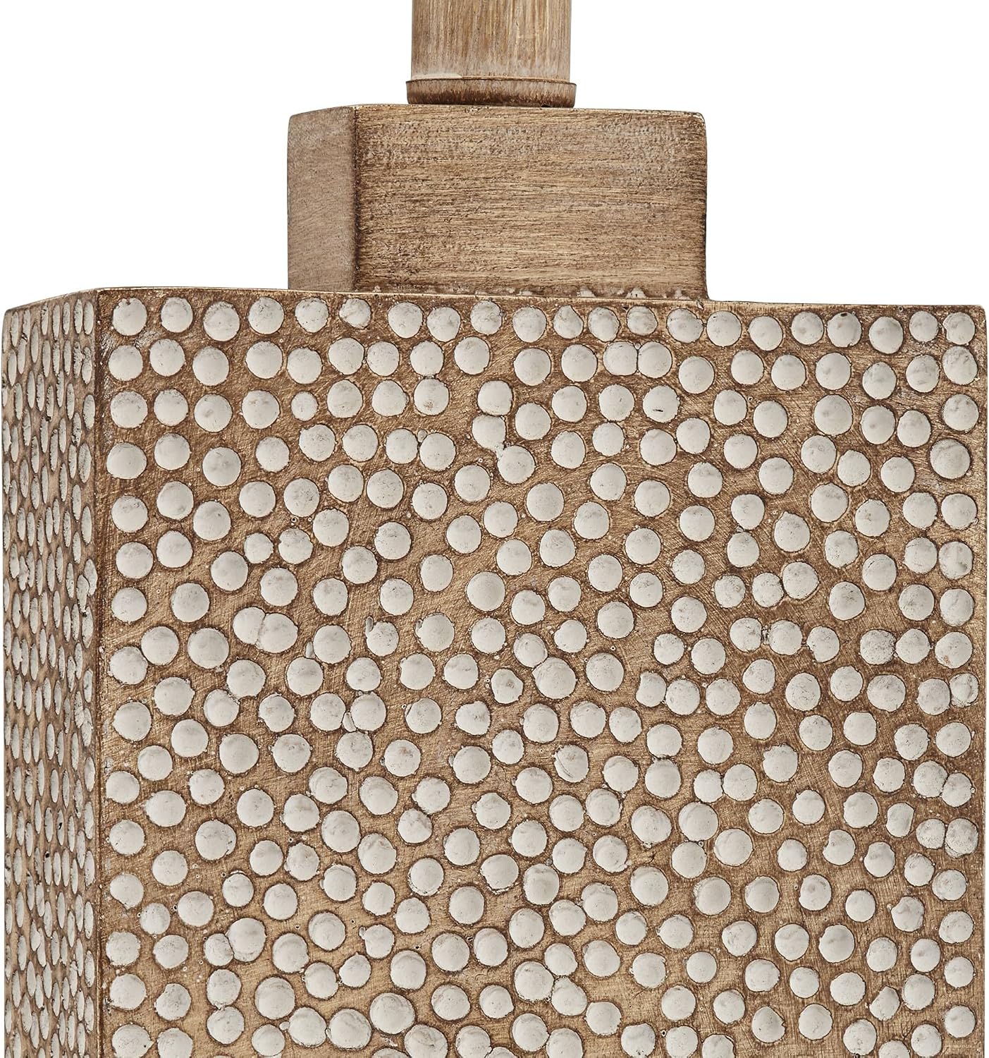 360 Lighting Caldwell Rustic Farmhouse Table Lamps 26 3/4' Tall Set of 2 Earth Tone Faux Wood Hammered Oatmeal Fabric Rectangular Shade for Bedroom Living Room House Home Bedside Nightstand