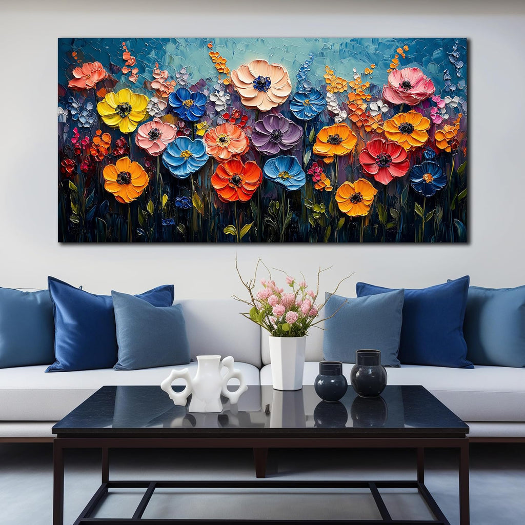 Flower Pictures Wall Decor Bedroom Large Colorful Wall Art for Living Room Floral Home Office Apartment Decor 29 x 58 Inch