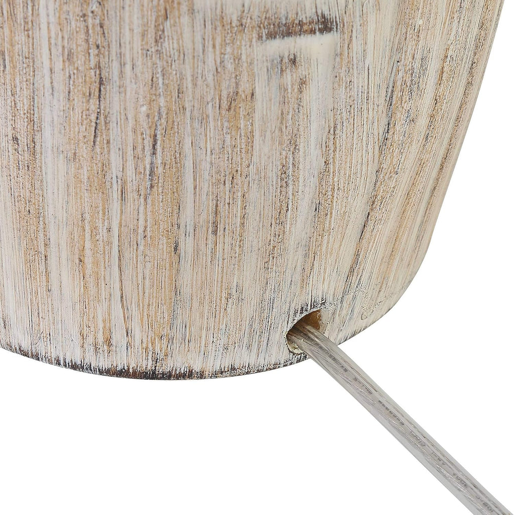 John Timberland Chico Rustic Southwest Natural Cottage Core Table Lamp 27' Tall Faux Light Wood Oatmeal Fabric Drum Shade for Living Room Bedroom House Bedside Nightstand Home Office Reading