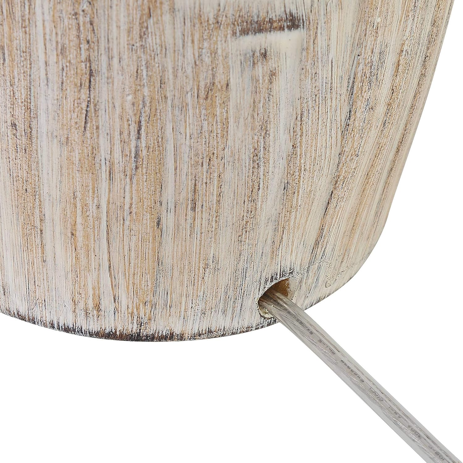John Timberland Chico Rustic Southwest Natural Cottage Core Table Lamp 27' Tall Faux Light Wood Oatmeal Fabric Drum Shade for Living Room Bedroom House Bedside Nightstand Home Office Reading