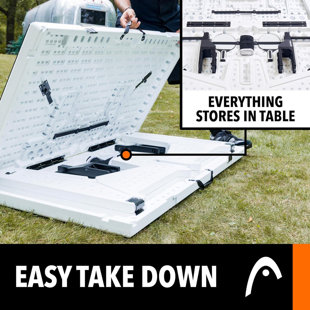 HEAD Full-Size Outdoor Ping Pong Table - 9ft x 5ft - Complete Table Tennis Set with Two Paddles & Three Balls - All-Weather Composite Surface for Outdoor Games - Quick Pop-Up Setup & Ping Pong Paddles