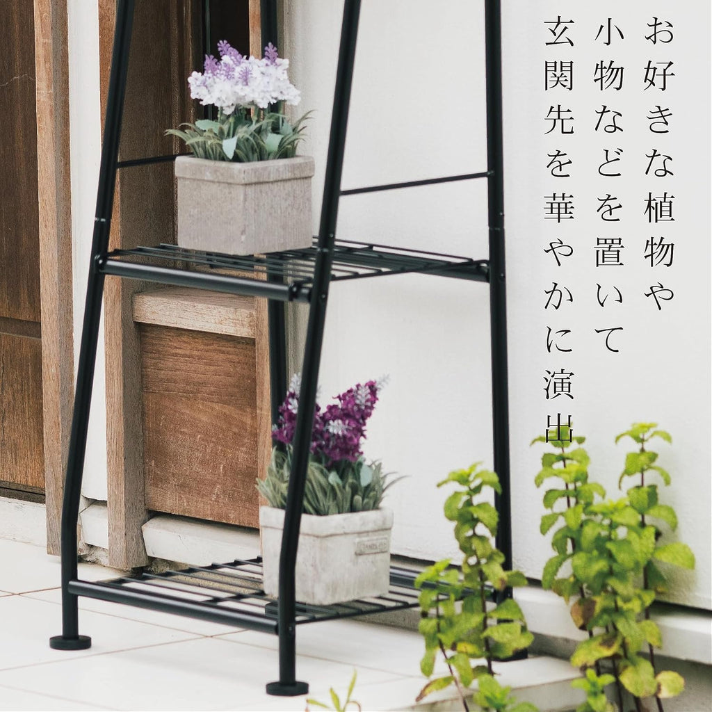 Green Life PS04FH614DM(MBK) Post Stand Set, Outdoor, Compatible with A4 Envelopes, with Dial Lock, Wood Grain Matte Black, Slim, Wood Grain Post Stand Set (Matt Black)
