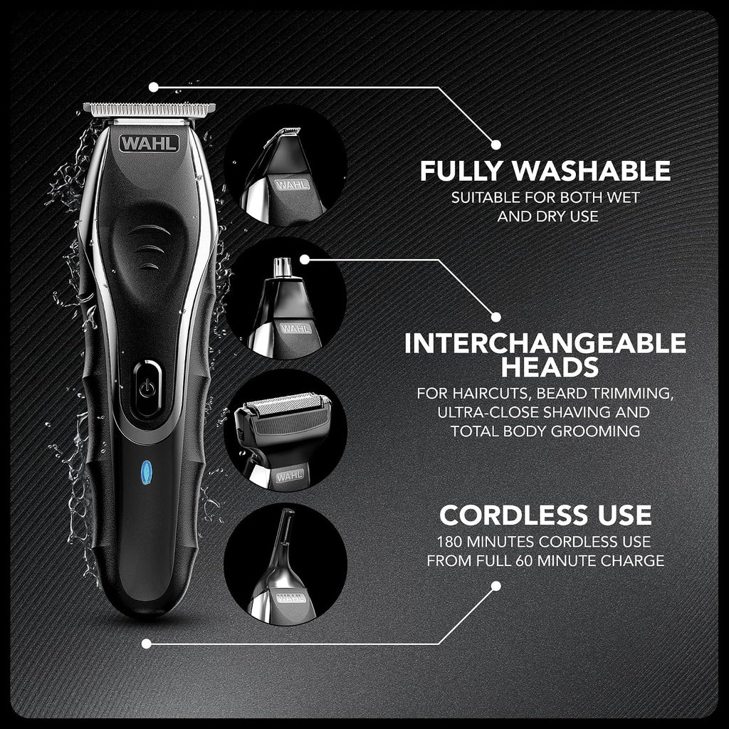 Wahl Aqua Blade 10 in 1 Multigroomer, with Eyebrow Attachment, Body Trimmers for Men, Men's Beard Trimmer, Stubble Trimming, Face Grooming, Fully Washable, Male Grooming Set, Amazon Exclusive